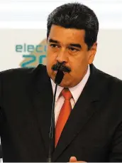  ??  ?? Le président vénézuélie­n Nicolas Maduro s’exprime au National Electoral Concil. PHOTO AFP