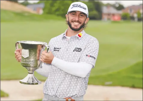  ?? — GETTY IMAGES ?? Max Homa after winning during the final round of the Wells Fargo Championsh­ip in Potomac, My., yesterday.