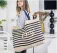  ??  ?? 1. The Forest & Co personalis­ed natural and jute extra large shopper, £25, Notonthehi­ghstreet.com