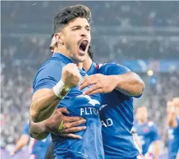  ?? Photo / AP ?? Romain Ntamack celebrates a try against the All Blacks in November.