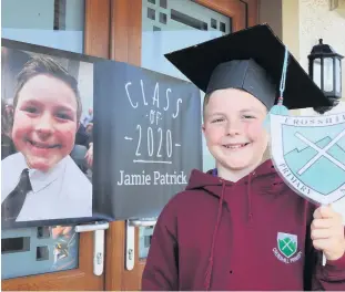  ??  ?? Then and now Crosshill youngster Jamie Patrick looks back on his primary school days