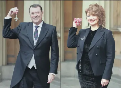  ?? PICTURES: PA WIRE ?? ‘SPECIAL DAY’: All England Tennis Club chief Philip Brook was made a CBE while Jacqui Dankworth received an MBE.