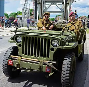  ??  ?? A Dutch-owned Airborne Jeep pictured in front of Pegasus Bridge, just one of many jeeps that had made the trip to Normandy