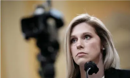  ?? ?? Caroline Edwards, a Capitol police officer injured in the January 6 attack, testifies. Photograph: Drew Angerer/Getty Images