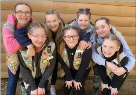  ?? COURTESY OF CORY DERER ?? For a Journey project, Daniel Boone Senior Girl Scout Troop 1797shares the challenges and life skills they gained this cookie season. Pictured are troop members Myah Derer, Caitlyn Dillon, Emma Elgonitis, Giana Stoltzfus, Abbey Decker, Olivia Darrohn, and Melanie Kane.