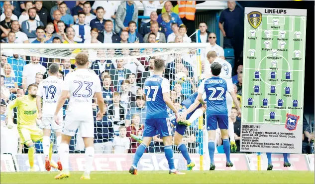  ?? PICTURES: Media Image ?? WOOD WORK: Chris Wood scores the winner for Leeds