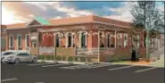  ?? SUBMITTED PHOTO ?? An artist’s rendering shows the front view of the new Sly Fox Wyomissing location. The company has announced its third location will be in the former VF Outlets property in Berks County.