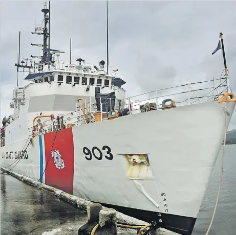  ?? Picture: ELIKI NUKUTABU ?? US Coast Guard Cutter Harriet Lane docked at the Port of Suva on Tuesday.