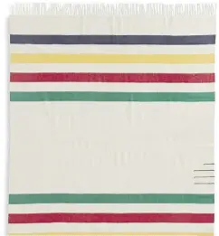  ?? SUPPLIED ?? Hudson’s Bay classic stripe throw in Scottish cashmere, $1,195, thebay.com.