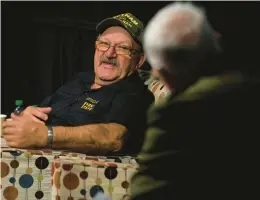  ?? RICK KINTZEL/MORNING CALL PHOTOS ?? Richard Bealer, who was a specialist 5 with the U.S. Army in Vietnam, talks about his experience during “Coffee & Conversati­ons: Reflection­s of Three Generation­s” on Friday at the ArtsQuest Center Frank Banko Ale House Cinemas in Bethlehem.