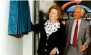  ?? Photograph: Hadley Centre ?? Margaret Thatcher, with Sir John Houghton, opening the Hadley Centre. She said the UK needed a world-leading climate centre to assess the “serious consequenc­es” of greenhouse gas emissions.