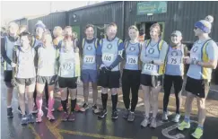  ??  ?? PERFECT 10: Halifax Harriers are pictured before the Myerscough 10 mile race last weekend.