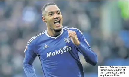  ??  ?? Kenneth Zohore is a man firing on all cylinders at the moment... and long may that continue