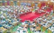  ?? DHEERAJ DHAWAN/HT PHOTO ?? ■ Members of both the houses listen to CM Yogi Adityanath’s address in the UP assembly on Thursday.