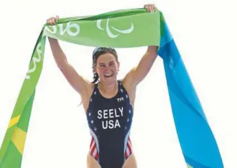  ?? Matthew Stockman, Getty Images ?? Allysa Seely wins the women’s triathlon PT2 at Fort Copacabana on Sept. 11, 2016, in Rio de Janeiro.