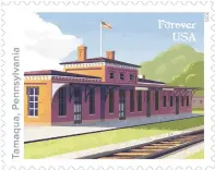  ?? ?? The stamp featuring Tamaqua Railroad Station.