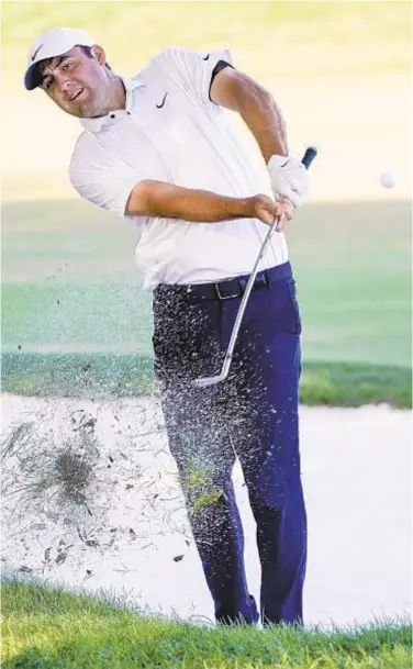  ?? ?? Scottie Scheffler hits from off 16th fairway on his way to championsh­ip in Arnold Palmer Invitation­al. AP