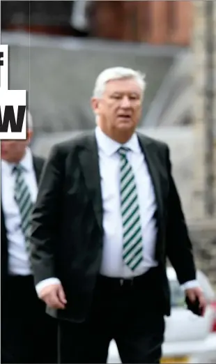  ?? ?? Celtic CEO Michael Nicholson’s ties to predecesso­r Peter Lawwell were questioned by sections of Parkhead support