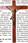  ??  ?? Die neue Christusfi­gur für das Feld kreuz in Untermeiti­ngen.