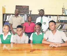  ??  ?? St Mary High quiz team with coordinato­r K. Myers.