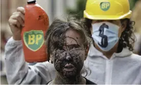  ?? Photograph: Martin Pope/Sopa/Rex/Shuttersto­ck ?? Climate protesters from Extinction Rebellion in London last month.