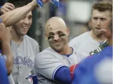  ?? CARLOS OSORIO/THE ASSOCIATED PRESS ?? Blue Jay Steve Pearce sowed the seeds of victory with a solo homer in the fifth inning at Comerica Park on Friday night.