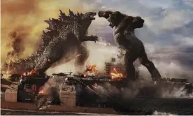  ?? Photograph: AP ?? Fight to the finish: the protagonis­ts get down and dirty in the forthcomin­g Godzilla vs Kong.