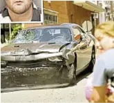  ??  ?? Dodge Challenger driven by James Fields (inset) plows into crowd of protesters (top) and smashes into other vehicles (main photo). The car then backs up (above). Fields was caught after his mayhem killed 1 person and injured 19.