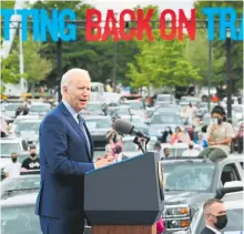  ?? REUTERS ?? Joe Biden dio un discurso a sus simpatizan­tes