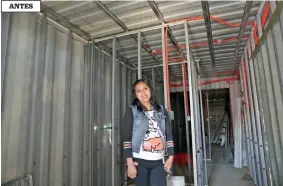  ??  ?? Mayra Juárez aceptó la ayuda de una arquitecta para reconstrui­r su casa. EL UNIVERSAL la visitó en abril de este año, cuando apenas comenzaban los trabajos en el contenedor. ANTES
