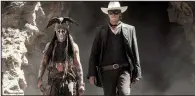  ??  ?? Johnny Depp and Armie Hammer star in 2013’s The Lone Ranger, a movie most critics agreed was Disney’s misbegotte­n attempt at re-booting a 20th-century TV and radio hero.