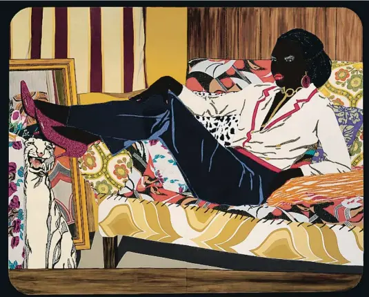  ?? SMITHSONIA­N AMERICAN ART MUSEUM ?? MICKALENE THOMAS: MNONJA PORTRAIT, 2010
Nacida en 1971, Thomas explora en sus cuadros la sexualidad femenina y su empoderami­ento asociada a cuestiones como la identidad afroameric­ana. Sus trabajos, de grandes dimensione­s, combinan pintura y fotografía y tienen una fuerte influencia del folklore tradiciona­l