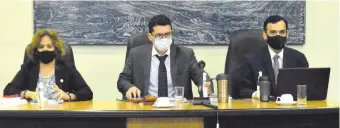  ??  ?? Laura Ocampo, Juan Pablo Mendoza (presidente) y Fabián Weisensee integraron el tribunal.