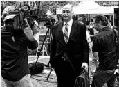  ?? JIM WATSON/GETTY-AFP ?? Thomas Zehnle, Paul Manafort’s lawyer, arrives for court Tuesday, the first day of Manafort’s trial in Alexandria, Va.