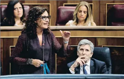  ?? JUAN CARLOS HIDALGO / EFE ?? La ministra de Hacienda, María Jesús Montero, durante una intervenci­ón en el Congreso de los Diputados