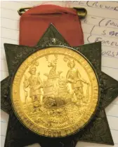  ?? COURTESY ?? Is this star-shaped medal a stellar find?