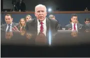  ?? DREW ANGERER/GETTY IMAGES ?? Former Director of the Central Intelligen­ce Agency John Brennan testifies Tuesday before the House Permanent Select Committee on Intelligen­ce on Capitol Hill.