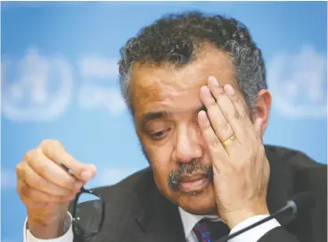  ?? FABRICE COFFRINI / AFP via Gett y Images files ?? For months, World Health Organizati­on director-general Tedros Adhanom Ghebreyesu­s misled the global public on the novel coronaviru­s, Diane Francis writes.