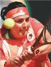  ?? AP ?? Ons Jabeur plays a shot against Italy’s Lucia Bronzetti at the Roland Garros yesterday.