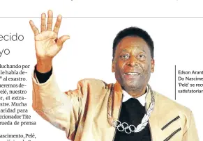  ?? AFP ?? Edson Arantes Do Nascimento, ‘Pelé’ se recupera satisfator­iamente.