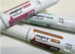  ?? /Reuters ?? Added benefits: A new trial shows that Wegovy can reduce the incidence of heart attacks, strokes or death from heart disease by 20%.