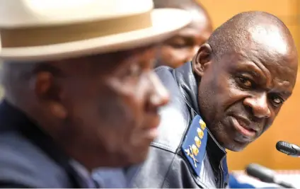  ??  ?? SAPS national commission­er Khehla Sitole and Police Minister Bheki Cele remain at odds over the appointmen­t of senior managers within the country’s police service.