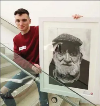  ??  ?? Congratula­tions to Jack McGrath, Ballymote, fifth year student in Colaiste Muire on his win in the 64th Texaco Children’s Art Competitio­n. Jack won third prize in Category A with his entry entitled ‘Wisdom’. Jack, along with his family, attended the...