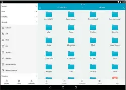  ??  ?? Mit dem kostenlose­n ES Datei Explorer können Sie, wie auch mit den meisten anderen Android-Dateimanag­ern, auf Windows-Freigaben zugreifen.