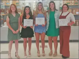  ?? ?? ALL-MOAC selections for Shelby included (L-R) Kendal Parsons, Demi Hipp, Maggie Bogner, Alexis Booker and Alyssa Neill.