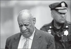  ?? AP/MATT SLOCUM ?? Bill Cosby leaves the Montgomery County Courthouse on Saturday in Norristown, Pa. Cosby, who remained stoic as the judge declared a mistrial, offered no comment.