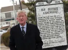  ?? MATT STONE / HERALD STAFF FILE ?? NO VICTORY THIS TIME: Republican presidenti­al candidate and former Massachuse­tts Gov. Bill Weld checks out the sea walls near Scituate Lighthouse on March 2. Weld has quietly exited the race for president, having been trounced by incumbent President Trump.