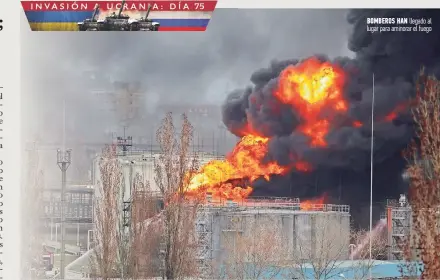  ?? ?? bomberos han llegado al lugar para aminorar el fuego