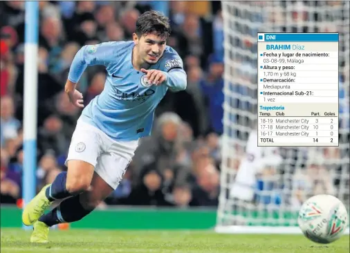  ??  ?? PROTAGONIS­TA. En su último partido con el City, ante el Fulham en la Carabao Cup, Brahim marcó dos goles.