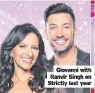  ??  ?? Giovanni with Ranvir Singh on Strictly last year